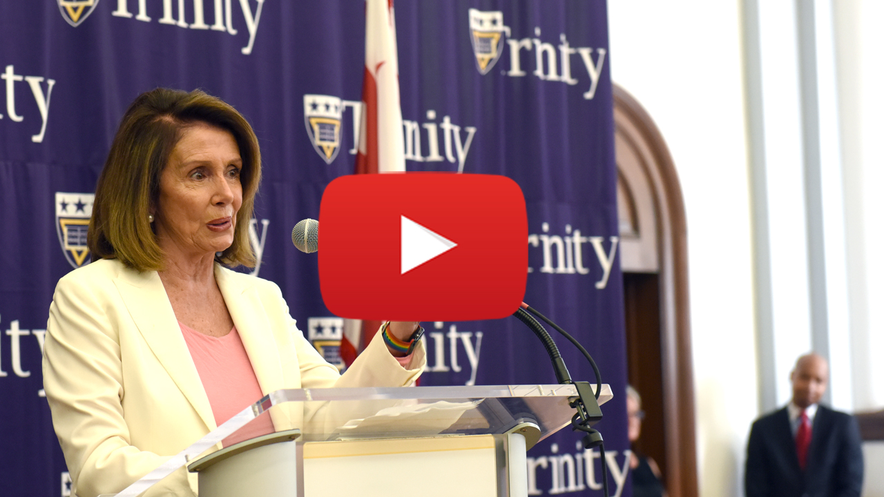 Nancy Pelosi ’62 addresses October 24, 2017 Dreamer Symposium