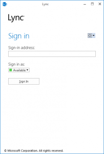 Screen capture of Skype sign-in interface