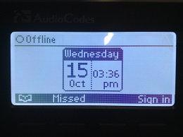 Image of an AudioCodes phone display.
