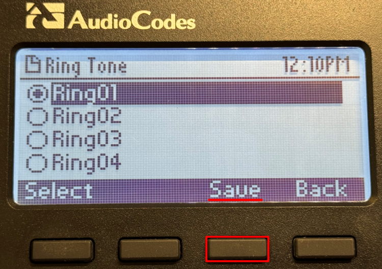 Picture showing multiple ring tone options