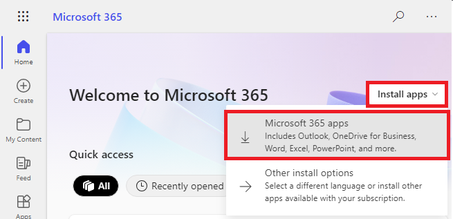 Microsoft 365 Famille, Office 365 apps