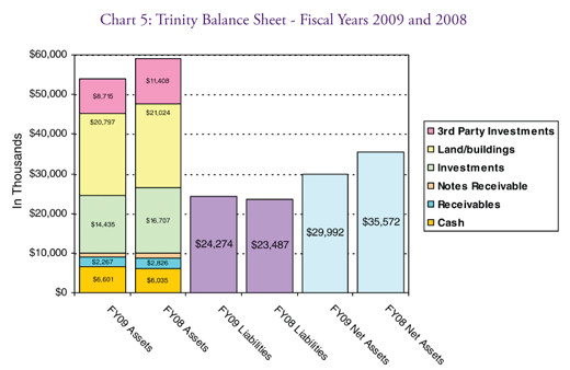 Chart 5: Trinity Balance Sheet - Fiscal Years 2009 and 2008