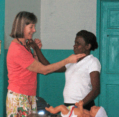 Carol Kuhn in Haiti