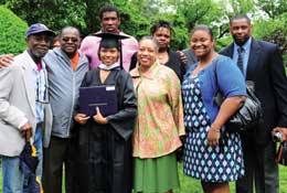 A new alumna and her family.