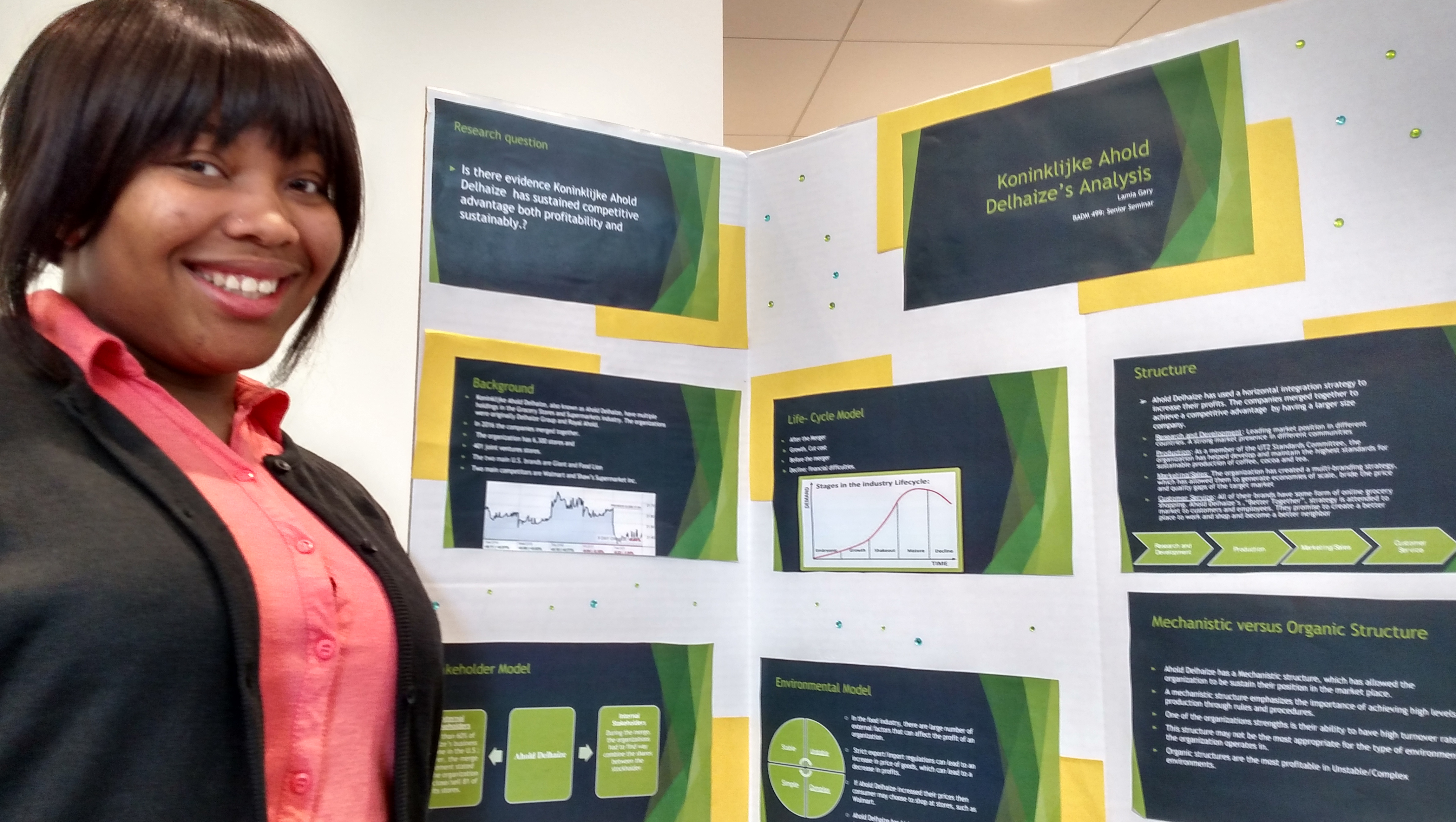 Lamia Gary with her poster presentation