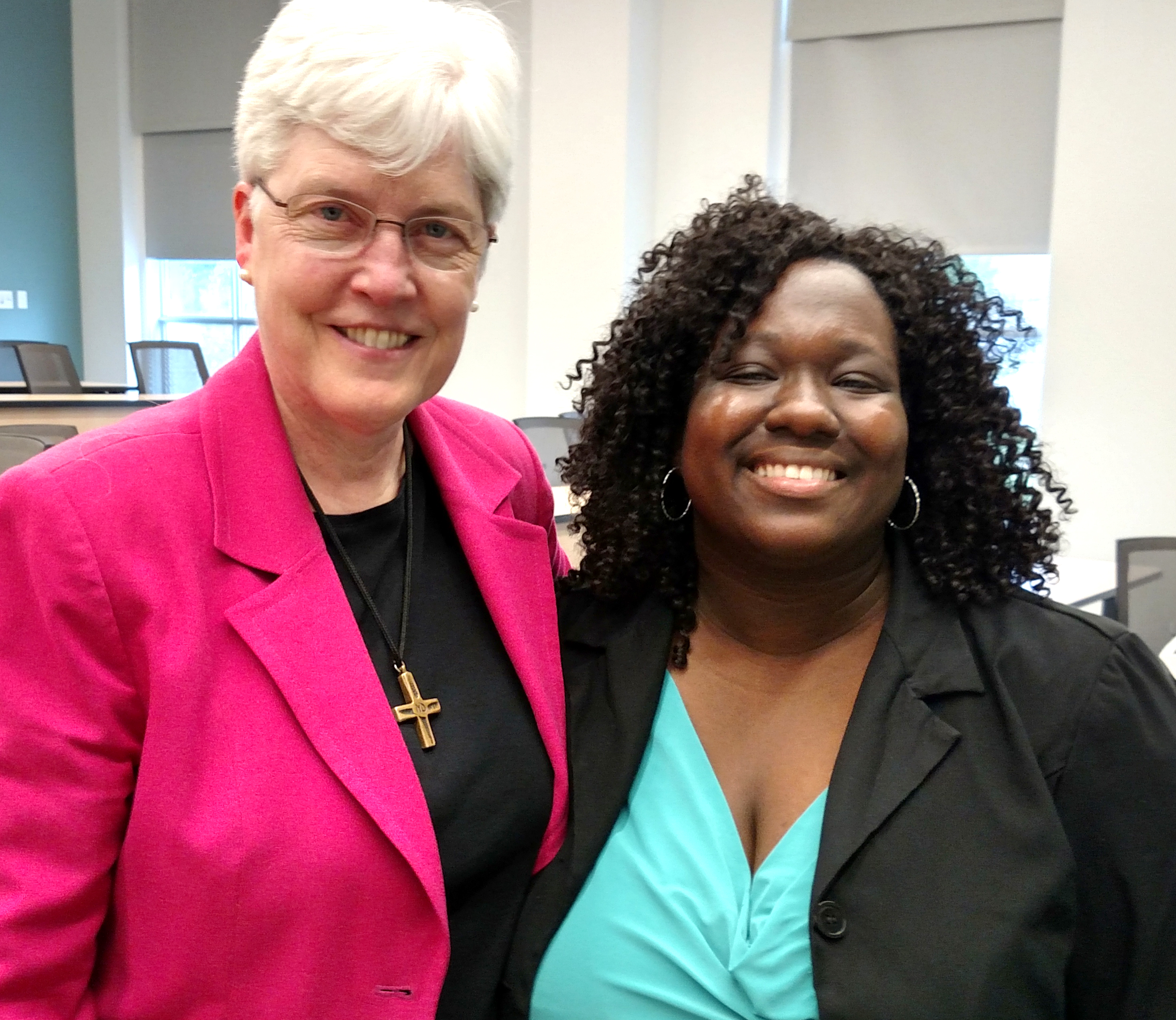 Sr. Mary Johnson and Dee Robinson after the lecture