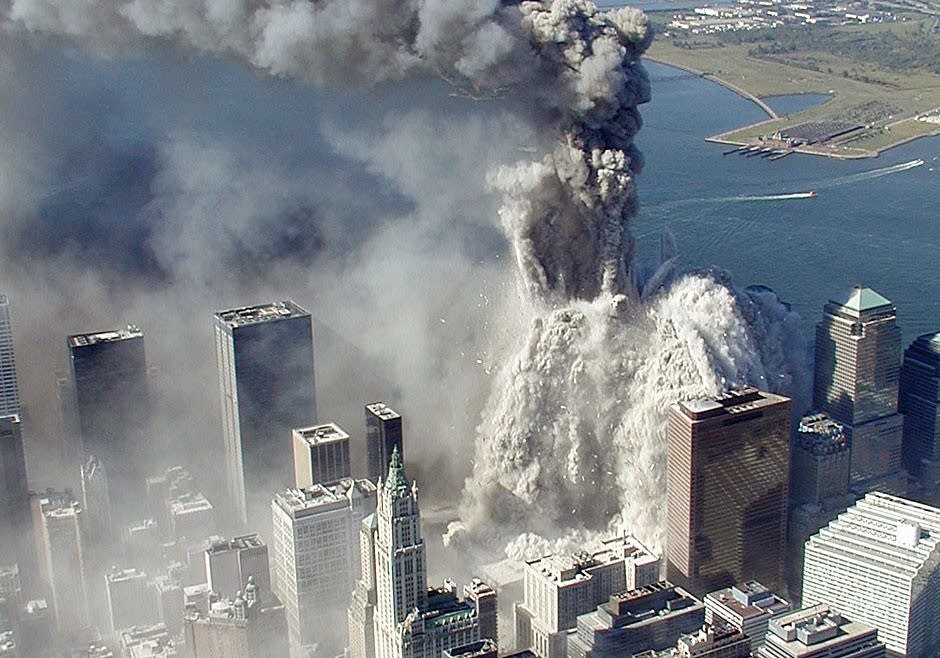 twin towers collapsing