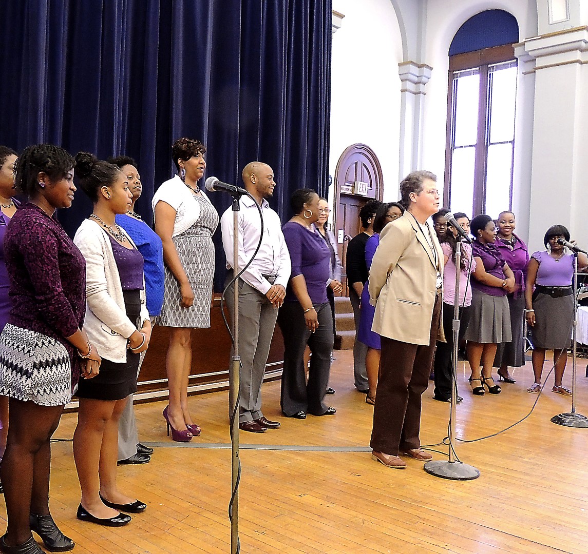 Sr. Mary Ellen with Gospel choir