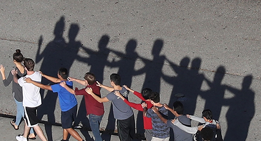 students fleeing parkland
