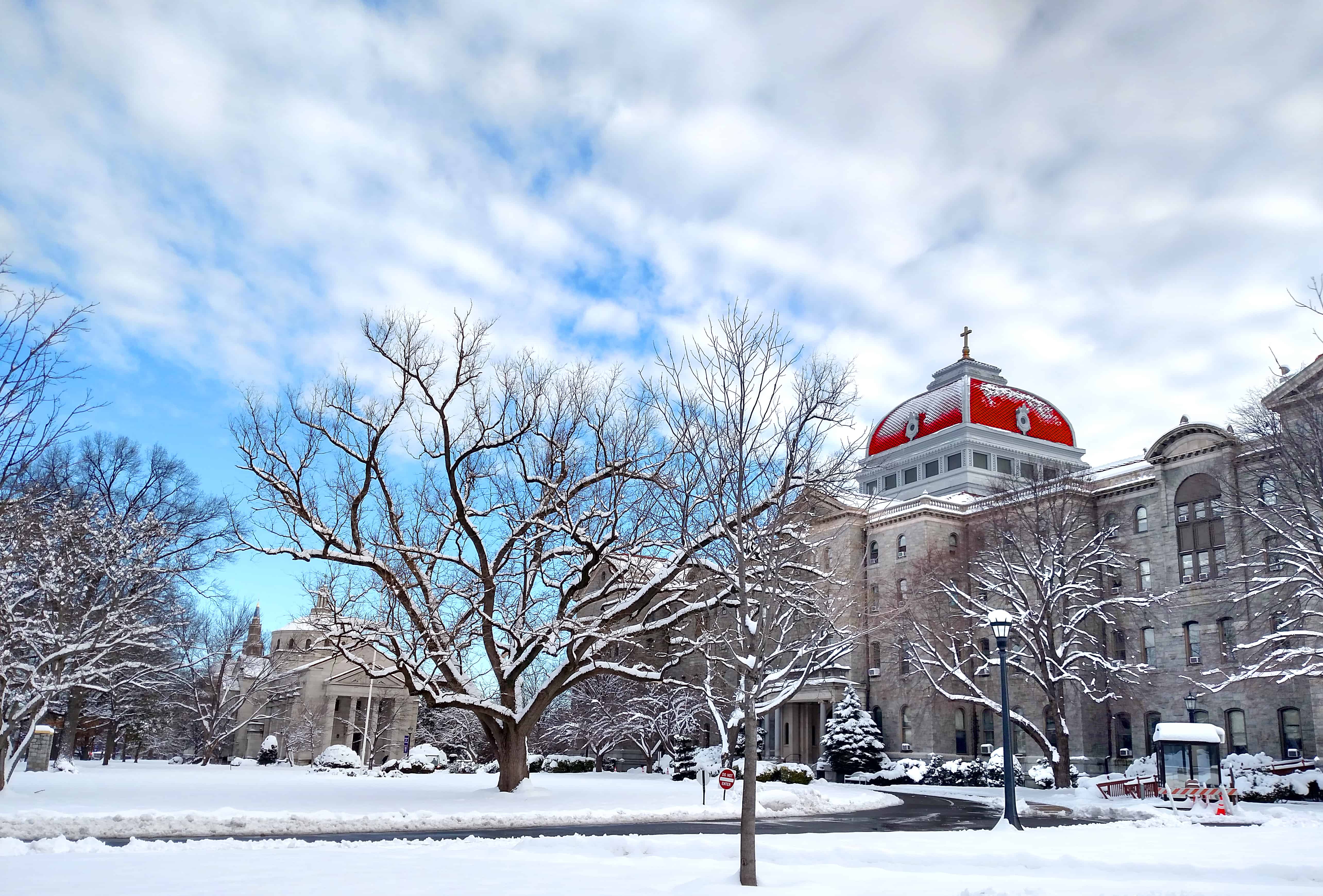 Trinity front with snow