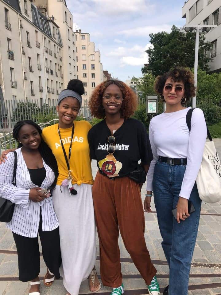 Diamond Moore, Sharron-Rose Kisalu, Shanice Cephas and Youssra Khalil in Paris