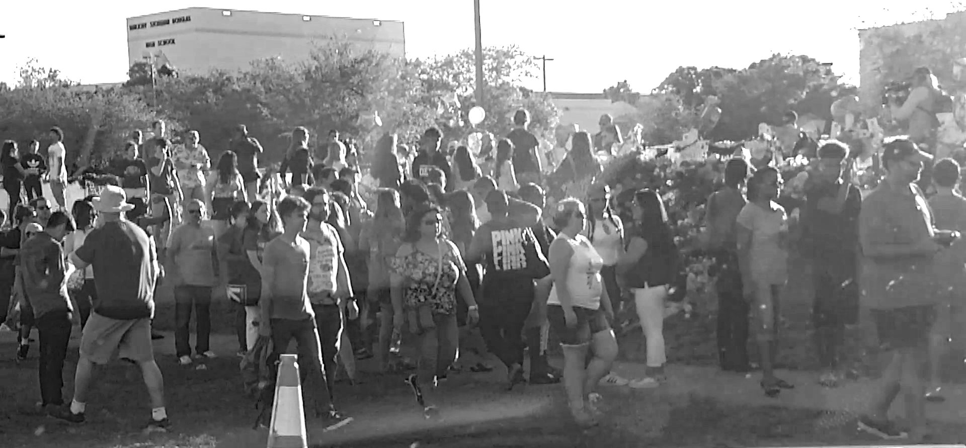 Crowd at Marjorie Stoneman Douglas School 2 25 2018