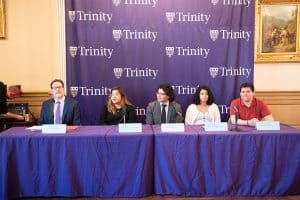 On September 24, 2019, Trinity Washington University and Faith in Public Life co-sponsored a discussion with immigrant students from local Catholic universities. The students shared their compelling personal stories and reflected on how their faith fuels their activism at a time when the Trump administration continues to target immigrant families and communities. Sarah Weissman was in attendance and wrote about it for Diverse Education.